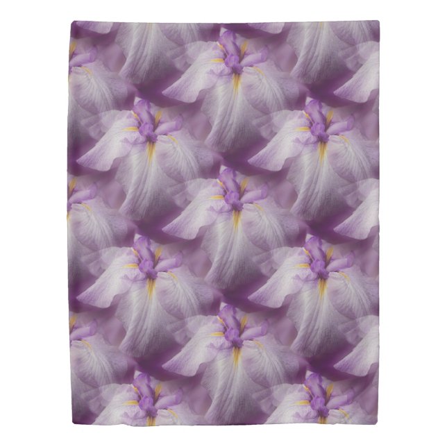 Purple Japanese Iris Flower Nature Pattern Duvet Cover (Front)