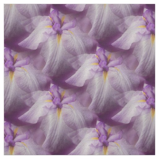 Purple Japanese Iris Flower Nature Pattern Fabric