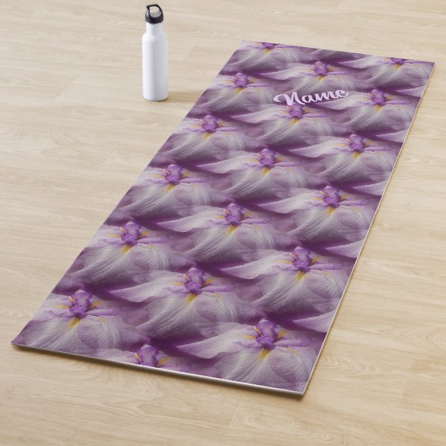 Purple Japanese Iris Flower Personalized Yoga Mat (In Situ)