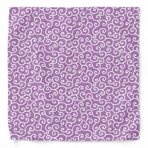 Purple Japanese Karakusa Vine Pattern Bandana