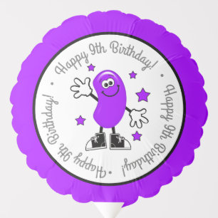 Purple Jelly Bean Personalized Birthday Balloon