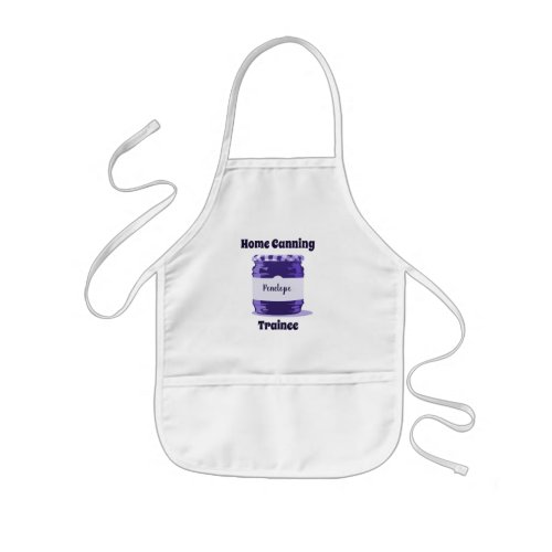 Purple Jelly Jar Home Canning Trainee with Name Kids Apron