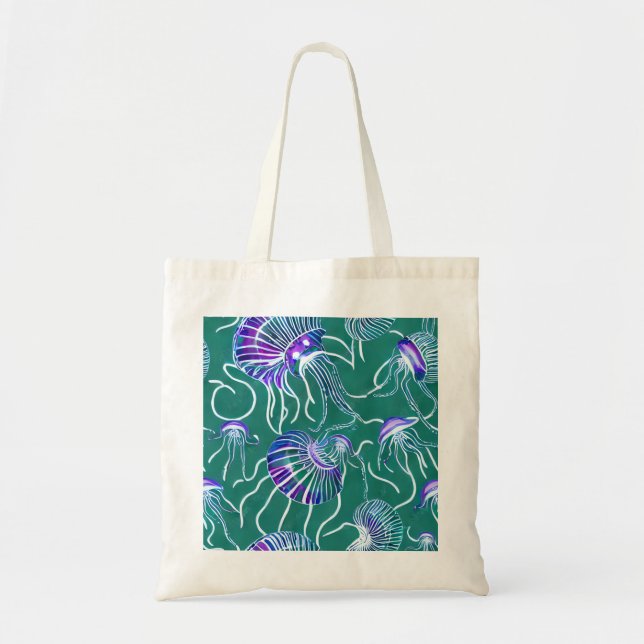 Purple Jellyfish Canvas Tote (Front)
