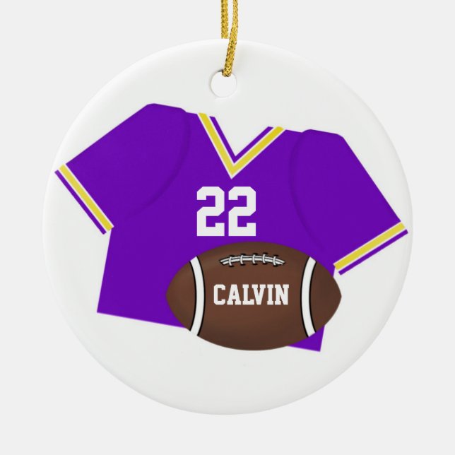Purple Jersey and Football Ornament (Front)