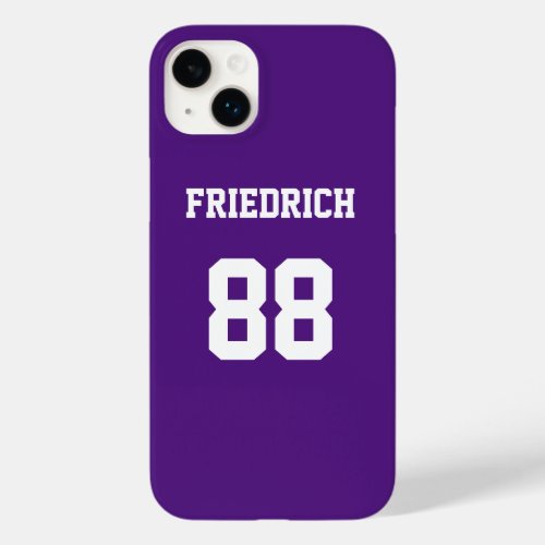 Purple Jersey with Name and Number Case_Mate iPhone 14 Plus Case