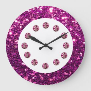 Purple Jewel Bling Wall Clock