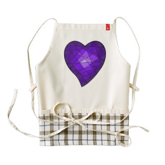 Purple Jewel Gem Heart Zazzle HEART Apron