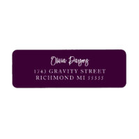 Purple Jewel Modern Hand Lettering Script Address
