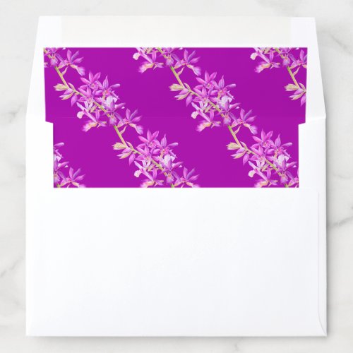 Purple jewel orchid flower watercolor art  envelope liner
