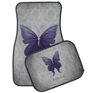 Purple Jeweled Butterfly Car Floor Mat