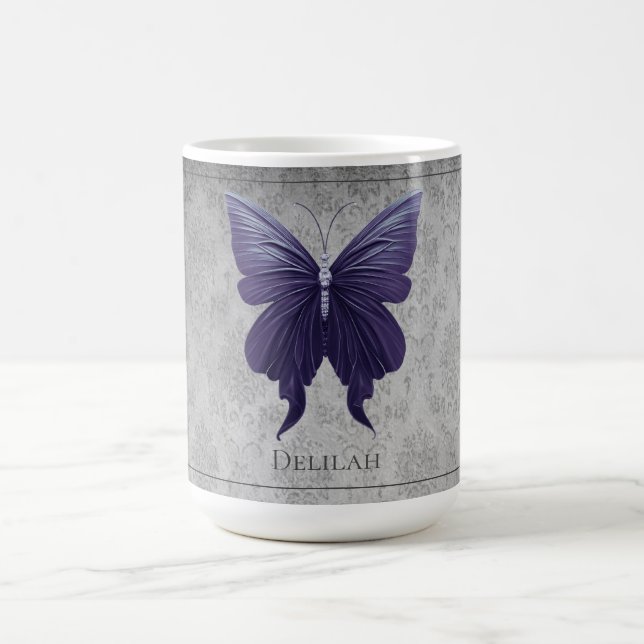 Purple Jeweled Butterfly Coffee Mug (Center)