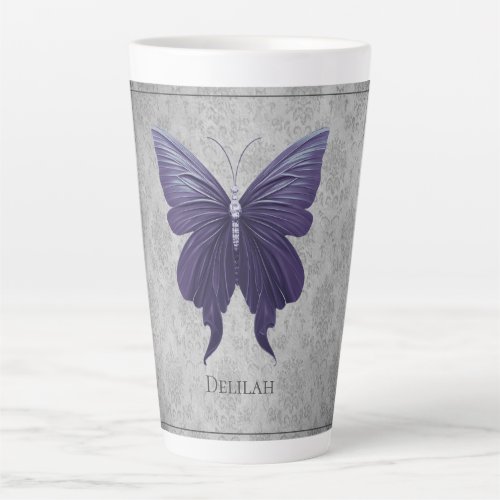 Purple Jeweled Butterfly Latte Mug