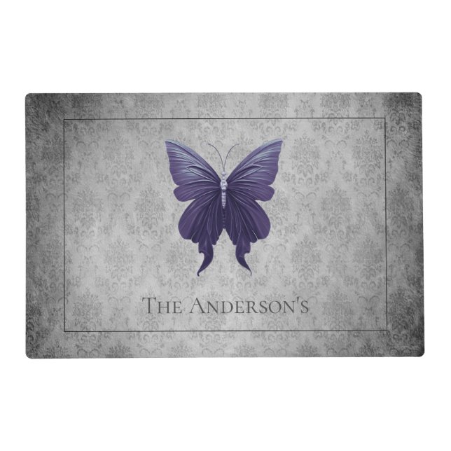 Purple Jeweled Butterfly Placemat (Front)