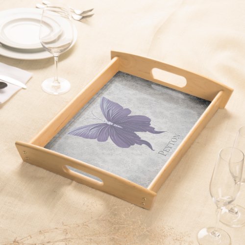 Purple Jeweled Butterfly Serving Tray