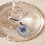 Purple Jeweled Butterfly Wine Charm