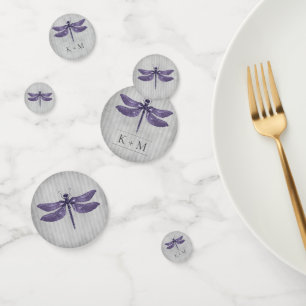 Purple Jeweled Dragonfly Wedding Confetti