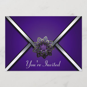 Purple Jeweled Party Invitation