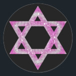 Purple Jeweled Star of David Design Classic Round Sticker<br><div class="desc">a pretty Star of David in a pink/purplish jeweled design... .{graphic by MarloDeeDesigns.com}</div>