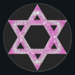 Purple Jeweled Star of David Design Classic Round Sticker<br><div class="desc">a pretty Star of David in a pink/purplish jeweled design... .{graphic by MarloDeeDesigns.com}</div>