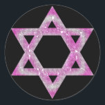 Purple Jeweled Star of David Design Classic Round Sticker<br><div class="desc">a pretty Star of David in a pink/purplish jeweled design... .{graphic by MarloDeeDesigns.com}</div>