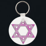Purple Jeweled Star of David Design Keychain<br><div class="desc">a pretty Star of David in a pink/purplish jeweled design... .{graphic by MarloDeeDesigns.com}</div>