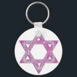 Purple Jeweled Star of David Design Keychain<br><div class="desc">a pretty Star of David in a pink/purplish jeweled design... .{graphic by MarloDeeDesigns.com}</div>