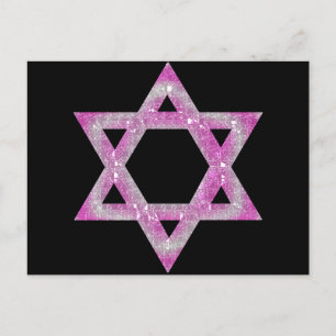 Purple Jeweled Star of David Design Postcard