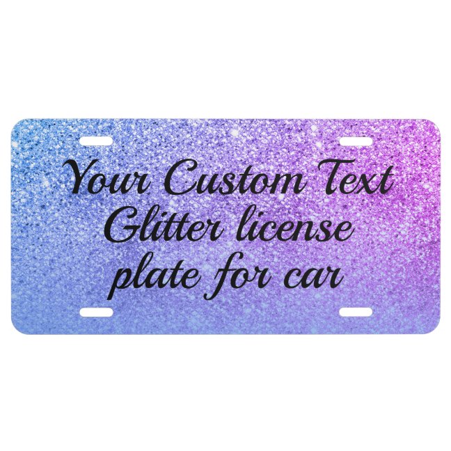 Purple Jewelry Shiny printed sparkle effect License Plate