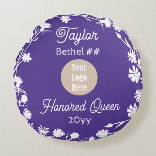 Purple Jobs Daughters Honored Queen Keepsake Gift Round Pillow