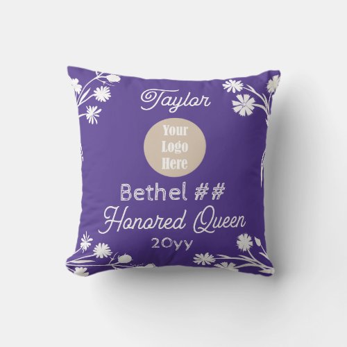 Purple Jobs Daughters Honored Queen Keepsake Gift Throw Pillow