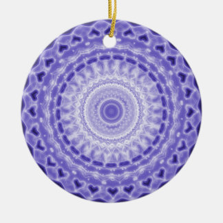 Purple Joy Mandala Kaleidoscope Pattern Ceramic Ornament