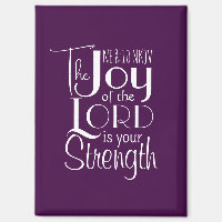 Purple Joy of the Lord Christian Bible Verse Cute