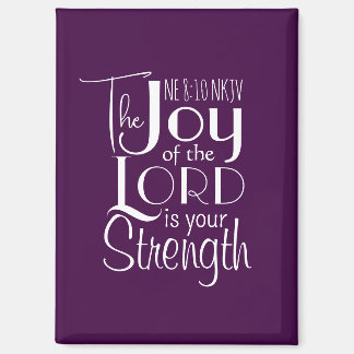 Purple Joy of the Lord Christian Bible Verse Cute Magnet