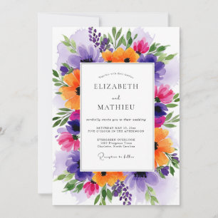 Purple Jubilant Spring Wedding Invitation