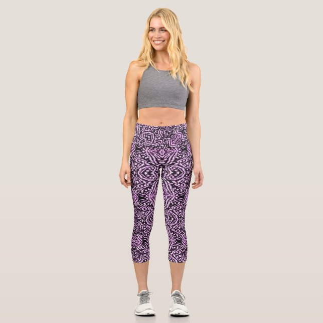 Purple Jungle Capri Leggings (Front)