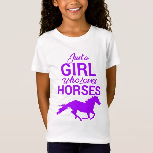 Purple Just A Girl Who Loves Horses T_Shirt