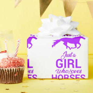 Purple Just A Girl Who Loves Horses Wrapping Paper