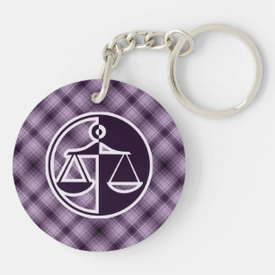 Purple Justice Scales Keychain