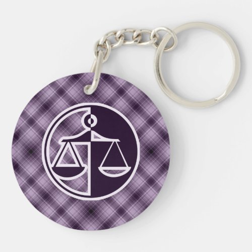 Purple Justice Scales Keychain