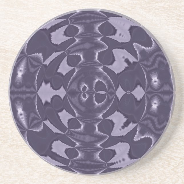 Purple Kaleidoscope Abstract Pattern Art Drink Coaster (Front)