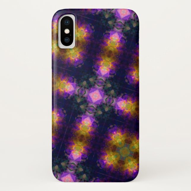 Purple Kaleidoscope Cross Pattern Case-Mate iPhone Case (Back)
