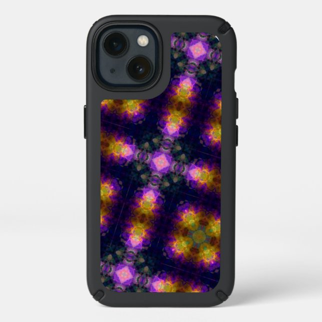 Purple Kaleidoscope Cross Pattern Speck iPhone 13 Case (Front)