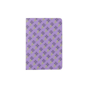 Purple Kaleidoscope Flower Passport Holder