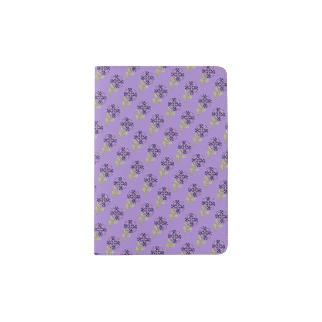 Purple Kaleidoscope Flower Passport Holder (Front)
