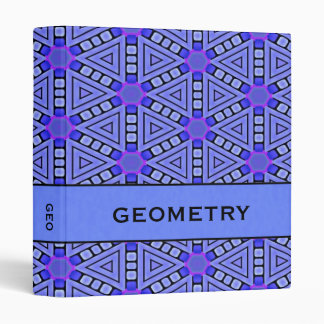 Purple Kaleidoscope Geometric Design 1" Binder