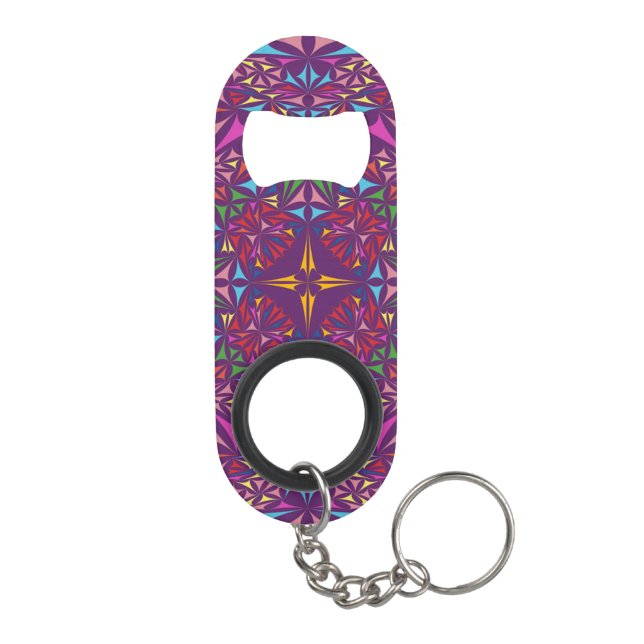 Purple Kaleidoscope Keychain Bottle Opener (Back)