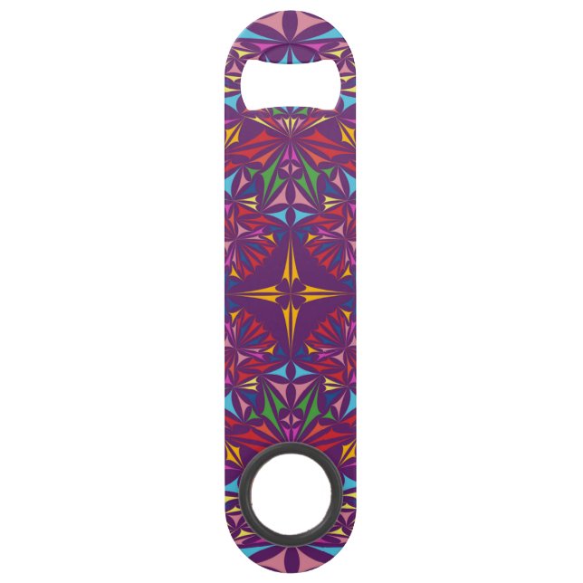 Purple Kaleidoscope Ornate Pattern Bar Key (Front)