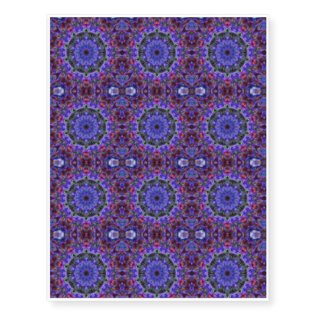 Purple Kaleidoscope Temporary Tattoos (Front)