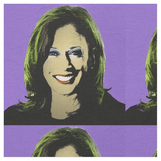 Purple Kamala Harris Pop Art Fabric
