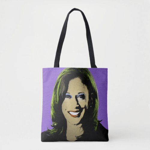 Purple Kamala Harris Pop Art Tote Bag